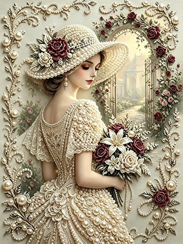 Diamond painting kit - kit, pearl